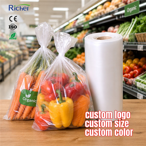 Small Size HDPE Roll <b>Bags</b> 250x350mm for Fruit Vegetable Produce Packaging Supermarket Grocery Display Mini Plastic <b>Bag</b> on Roll - Product Image 1