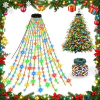 Étoile lumineuse pour sommet de sapin de Noël, 200 LED, prise USB, télécommande, changement de couleur, blanc chaud, pour décoration de sapin de Noël