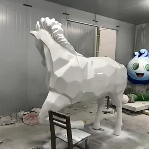 Fibra di vetro astratta elefante bianco arte scultura modello animale elefante punto panoramico personalizzazione statua decorativa