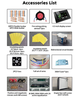 Batería para RV de 32 kWh LiFePO4 48V/51.2V, sistema de almacenamiento de energía híbrido apilable para el hogar, pantalla MB56, caja DIY, barra colectora de cobre