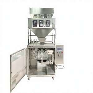 Machine d'emballage automatique de sacs préformés avec PLC, peseuse linéaire à 3 têtes, système de remplissage et de scellage pour l'alimentation humaine, les produits chimiques et l'alimentation animale - Product Image 1