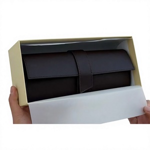 Cajas y Estuches para Relojes de Viaje Verdes de Lujo con Logotipo Personalizado al por Mayor, Cajas de Almacenamiento para Relojes Portátiles Marrones de Alta Calidad con 4 Ranuras - Product Image 4