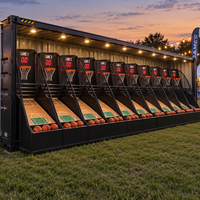Jeu d'arcade de basket-ball en conteneur, défi de tir multijoueur pour la location d'événements de carnaval, solution de divertissement tout-en-un pour les centres de divertissement familial (FEC)