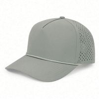 Chapeau de pêcheur perforé 6 panneaux sur mesure de haute qualité, anti-humidité, en nylon, avec cordon de pêche, léger