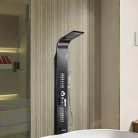 Douche de pluie moderne Pommeau de douche de massage Fonctions intelligentes Support debout au sol Panneau de douche moderne en acier inoxydable à noyau en céramique