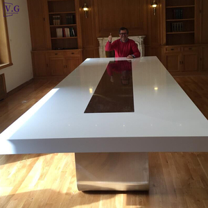 Table de réunion moderne blanche grande capacité (16 personnes) durable avec chaises pour bureaux et salles de réunion d'hôtels (OEM/ODM) - Product Image 6