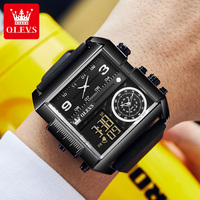 OLEVS – montre à quartz pour hommes, nouveau style, de haute qualité, futuriste, mouvement japonais, étanche, à caractère carré, montre-bracelet d'affaires 24 h/24, 1101