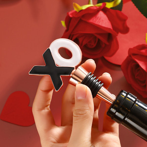 XO <b>Wine</b> Bottle <b>Stopper</b> Gold Silver Rose Gold Zinc Alloy Sealing <b>Wine</b> <b>Stoppers</b> For Valentine's Day Gift - Product Image 3