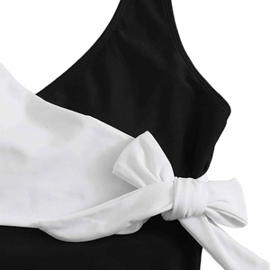 Maillot de bain de luxe personnalisé avec logo, taille haute, ensemble bikini une pièce, motif uni, sexy, string, vêtements de plage, Spandex/Nylon, séchage rapide - Product Image 6