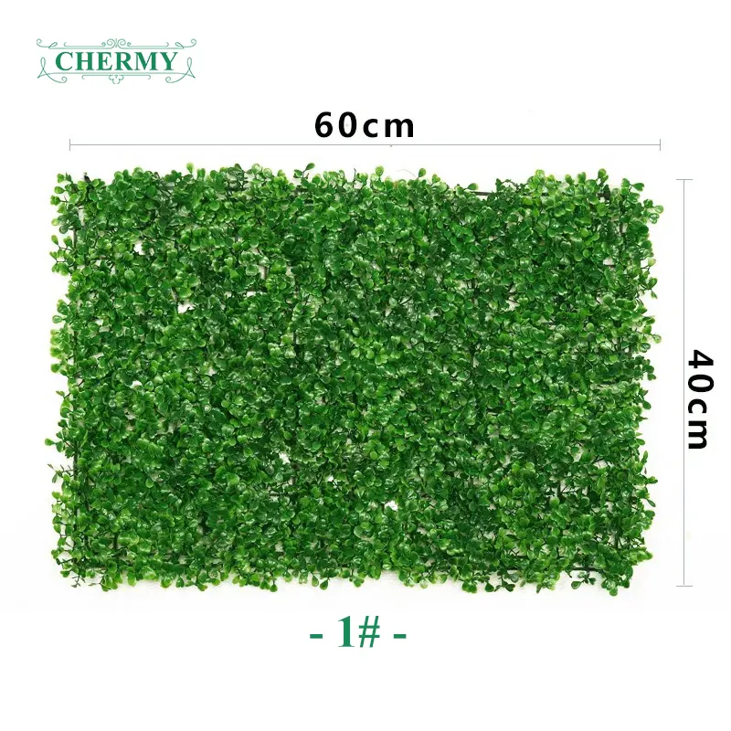 Indoor Wall Decoration 60x40cm Plastic Artificial Plant Wall Boxwood Hedge