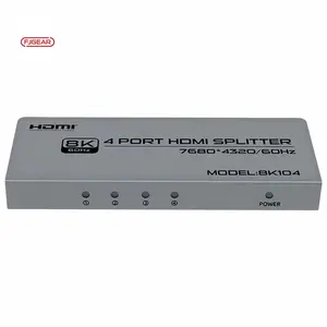 8K104 Fjgear 4 Port 1 In 4 Out Hd Splitter Converter High Performance Video 8K Hdmi Cat6 Splitter