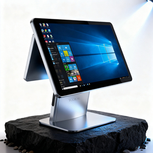 เครื่องพีโอเอสแบบ all-in-One ขนาด15.6นิ้วเครื่องลงทะเบียนเงินสดแบบแอนดรอยด์พร้อมหน้าจอสัมผัสคู่ - Product Image 1