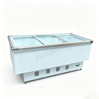 Congélateur coffre commercial à couvercle coulissant plat de 2,0 m, à froid direct, pour la conservation des aliments surgelés et des glaces