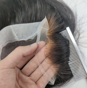 Topper de Cabello Humano Ruso con Encaje Suizo, Color Sal y Pimienta, Densidad 130, Ligero, Cobertura Invisible de la Corona, Reemplazo Capilar - Product Image 3