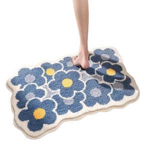 Alfombra de baño floral con forma novedosa, antideslizante, de secado rápido, para baño, dormitorio, sala de estar - Product Image 5