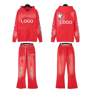Conjunto <span class=keywords><strong>de</strong></span> Sudadera con Capucha y Pantalones <span class=keywords><strong>de</strong></span> Chándal Retro Holgado con Estampado <span class=keywords><strong>de</strong></span> Letras Estilo Urbano Europeo-Americano para Hombre - Novedad <span class=keywords><strong>de</strong></span> Invierno - Product Image 4