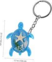Venta al por mayor del fabricante: Llavero acrílico multicolor luminoso de estrella de mar, llavero de resina de océano con tortuga y concha, personalización de marca OEM