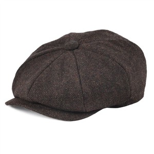 Vente en gros de casquettes de newsboy rétro pour hommes à visière large, bérets en polyester/coton avec boucles, casquettes octogonales, bérets Peaky pour l'extérieur et les voyages - Product Image 2