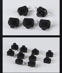 زر دفع دائري مفاتيح مفتاح إغلاق لمفتاح المصباح من البلاستيك الذاتي القفل 2PIN 12 أسود Ip67 V PBS - Product Image 2