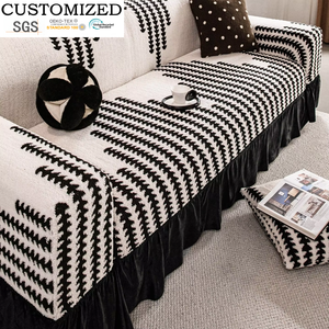 스커트가 있는 소파 커버, 전체 커버, 범용, 고양이 긁힘 방지, 모든 계절에 적합 - Product Image 1