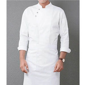 Chaqueta de Chef de <span class=keywords><strong>Manga</strong></span> Larga/Corta para Hombre, Uniforme para <span class=keywords><strong>Restaurante</strong></span>, Cocina, Comida Rápida, Poliéster Popelina, <span class=keywords><strong>Restaurante</strong></span> y Bar - Product Image 4