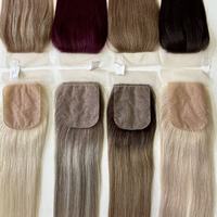 Expédition immédiate : Closures en cheveux naturels à base de soie, aspect naturel, diverses couleurs, 100% cheveux humains bruts, intégration pour femmes