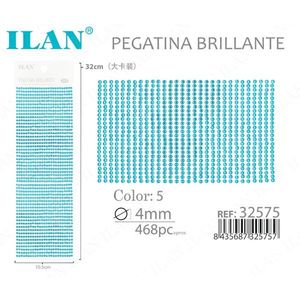Ilan Adesivi Brillanti 4mm 468pz Grande Cartoncino Blu con Strass - Product Image 3