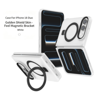 Coque de protection intégrale anti-rayures et anti-taches avec support magnétique plat pour véhicule, compatible avec iPhone Duo