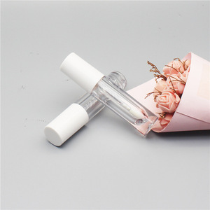 4ml Cylindrical Transparent <b>Lip</b> Gloss Tube White Cap Liquid Eyeshadow <b>Lip</b> Stain Container Cosmetic Packaging - Product Image 3