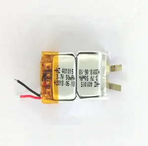 중국에서 만든 401015 3.7v 40mah 리튬 폴리머 배터리 작은 스마트 제품