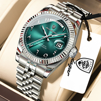 Montre à quartz pour homme Poedagar 845, boîtier arabe en acier inoxydable, bracelet étanche, luxe, affaires