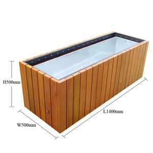 Boîte de plantation de fleurs <span class=keywords><strong>rectangulaire</strong></span>, grand pot en <span class=keywords><strong>bois</strong></span> pour le jardin, en <span class=keywords><strong>bois</strong></span> massif - Product Image 3