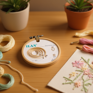 Telaio per ricamo ILAN 10 cm in legno per punto croce e cucito, 6 pezzi - Product Image 2