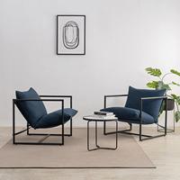 Chaise longue confortable double face de conception européenne Salon confortable Fauteuil à structure en métal Convertible Extensible Mousse souple