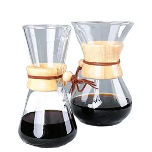 Chemex vaso de vidro clássico, 400/600/800ml, tela de vidro, para cafeteira com filtro