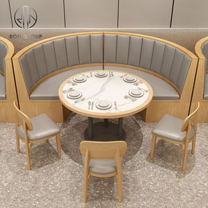 Conjunto de Mesa y Sillas de Lujo para Restaurante, Cafetería y Hotel, con Banca de Piel y Mármol para Uso Comercial - Product Image 5