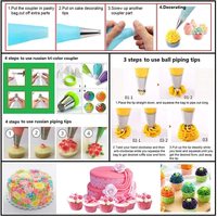 Kit complet de décoration de gâteaux de 357 pièces - Prise en charge du logo/emballage personnalisés - Ensemble d'accessoires de pâtisserie professionnels avec 48 douilles à pâtisserie