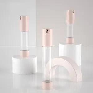 Wholesale Hangzhou company 30ml AS pink cosmetic airless serum bottle