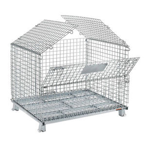 1000KG galvanisé pliable pliant métal stockage grillage conteneur Durable solide logistique équipement pour le stockage de cargaison - Product Image 2