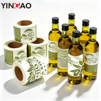 Étiquettes personnalisées pour bouteilles d'huile d'olive, autocollants en vinyle imperméables et résistants à l'huile, rouleaux avec estampage doré, taille personnalisée, qualité alimentaire