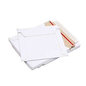 <span class=keywords><strong>Enveloppes</strong></span> rigides personnalisées avec logo, en carton, avec ruban adhésif double face et bande rouge facile pour l'expédition - Product Image 1
