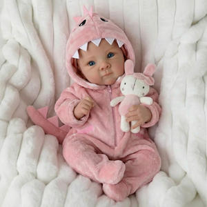 Muñecas Bebé Reborn de Silicona de 45 cm con Cuerpo de Vinilo y Silicona, Disfraz de Dinosaurio Rosa, Muñeca Bebé Reborn para Muñecas de 18 Pulgadas - Product Image 1