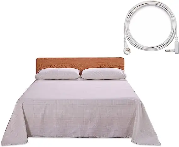 자연 건강 접지 침대 시트 5% 실버 섬유 95% 유기 면 전도성 침대 커버 접지 미국 CordKeep 좋은 수면