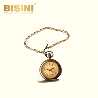 Nostalgische Dekoration Retro Kugeln Vintage Taschenuhr mit Deckel Handliche Uhr mit einer Kette Pearl Inlay Dekoration