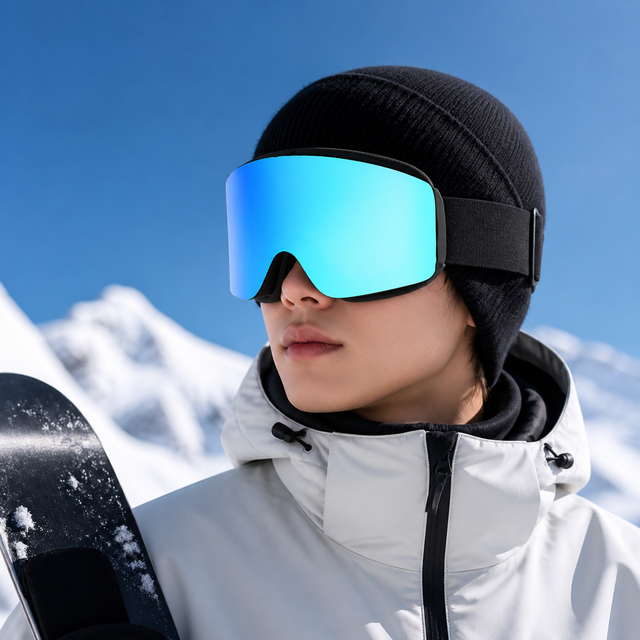 Ski Goggles Factory UV400 Protection Snow Board Eyewear OEM Custom Anti Fog Ski Glasses Googles Straps Magnetic Lens Ski Goggle