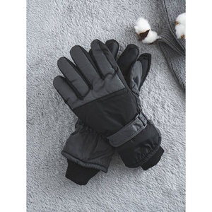 Guanti da sci invernali Color Block guanti riscaldati in pelle e Nylon per attività all'aperto di snowboard comodi ed eleganti - Product Image 1