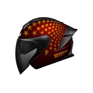 carbon fiber customize half open face retro branded approved High Popularity motorcycle helmets With OME suppliers