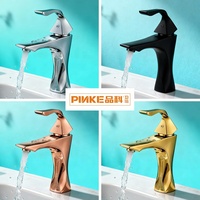 Robinet de lavabo moderne monotrou à monocommande en zinc chromé brossé avec cartouche céramique et débit contrôlé