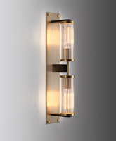 Yihao Alouette Linéaire Applique Moderne Industrielle Éclairage Intérieur Hôtel Double Tête Verre De Luxe En Laiton E26 LED Applique Murale