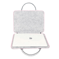 Vente en gros directe d'usine, sac pour ordinateur portable en feutre de 12''13'' pouces, fermeture éclair colorée, bord antichoc, housse pour ordinateur avec petite pochette amovible